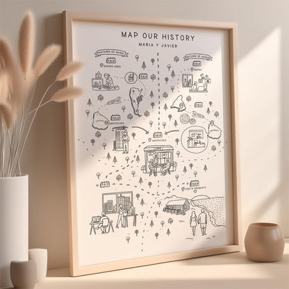 custom relationship history wall art